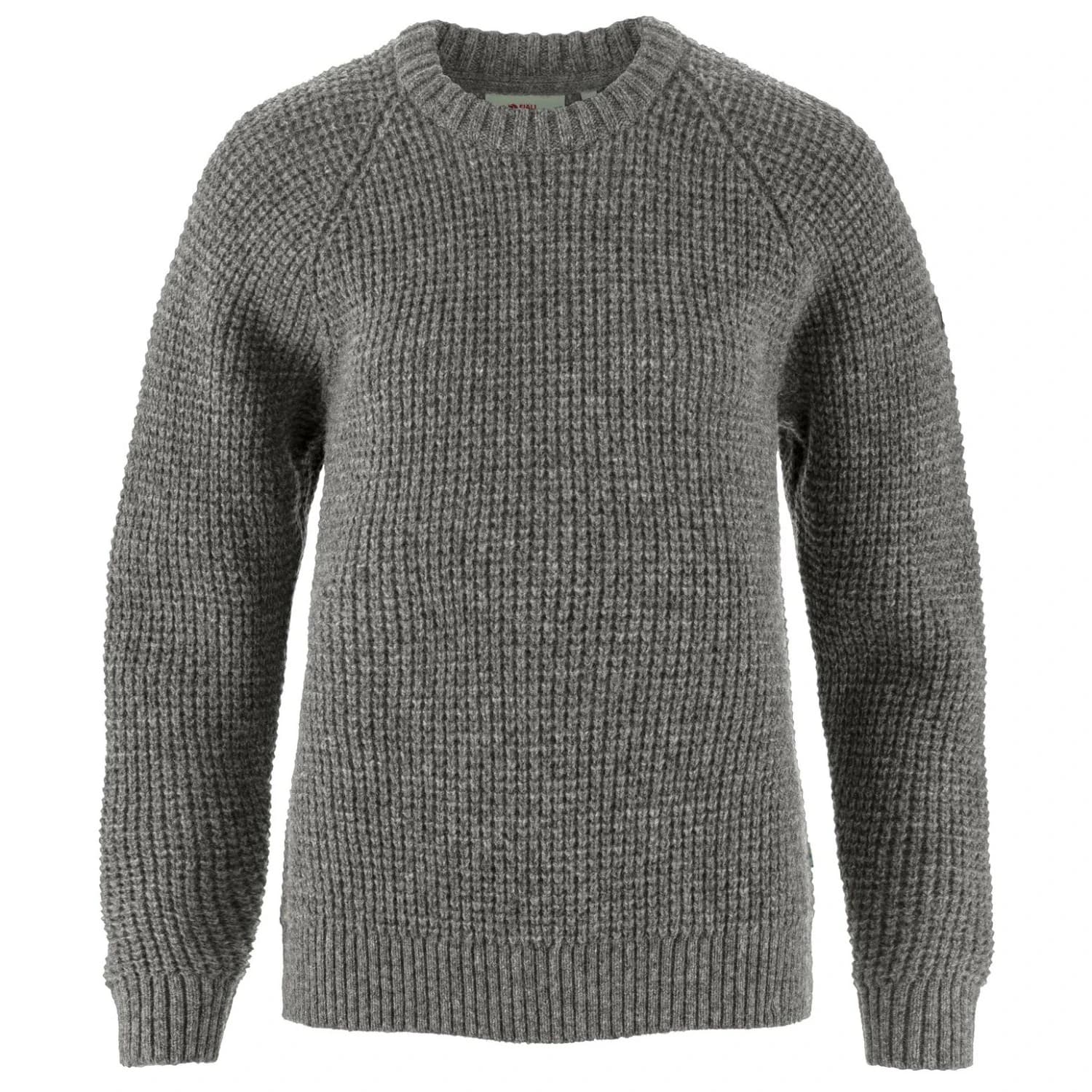 Дамски вълнен пуловер Fjällräven Women's Övik Waffle Knit Wool jumper - Grey