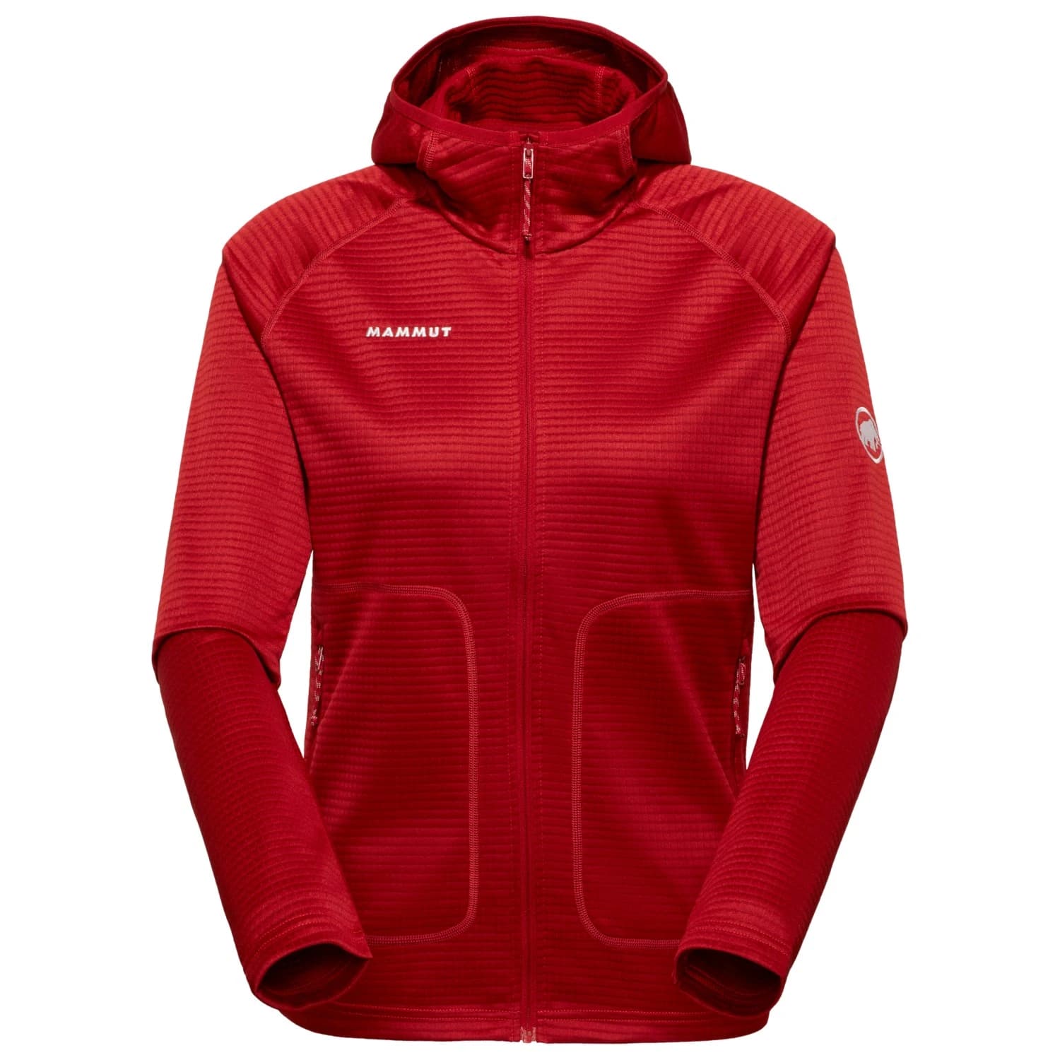Дамско поларено яке Mammut Women's Crag ML Hooded Jacket Fleece jacket - Dark Mammut Red