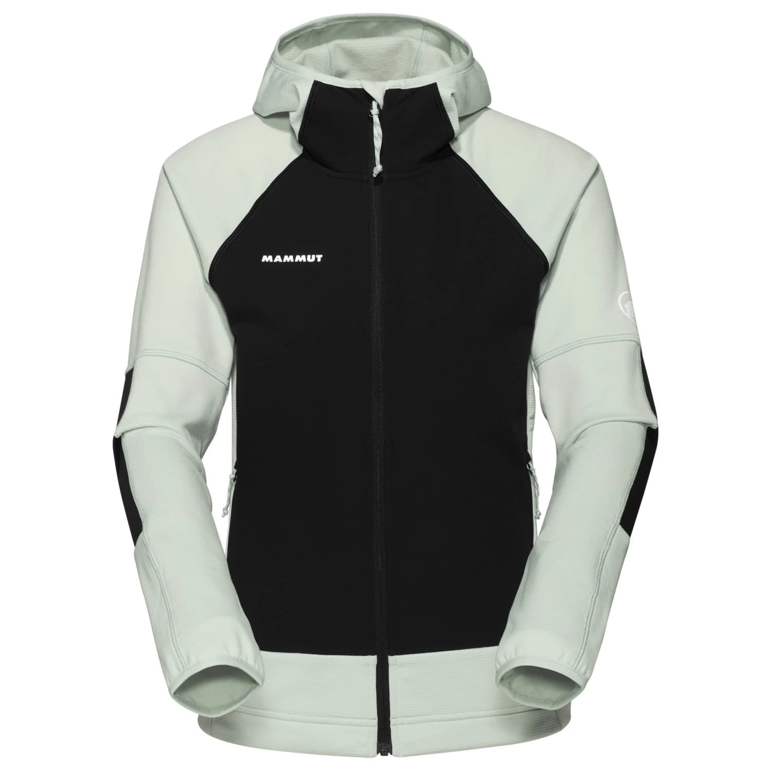 Дамско поларено яке Mammut Women's Massone ML Hooded Jacket Fleece jacket - Silver Sage / Black