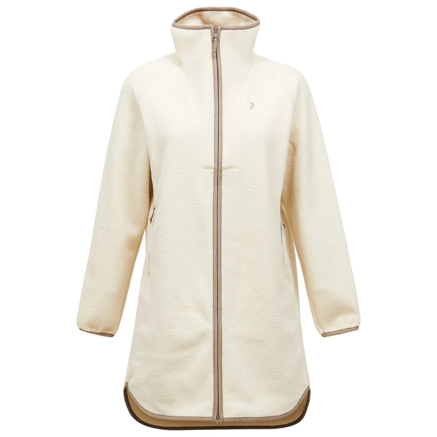 Дамско поларено яке Peak Performance Women's Naturerush Pile Long Full Zip Fleece jacket - Sand Fog