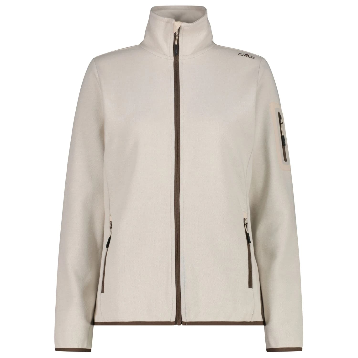 Дамско поларено яке CMP Women's Jacket Jacquard Knitted Fleece jacket - Cream / Off White