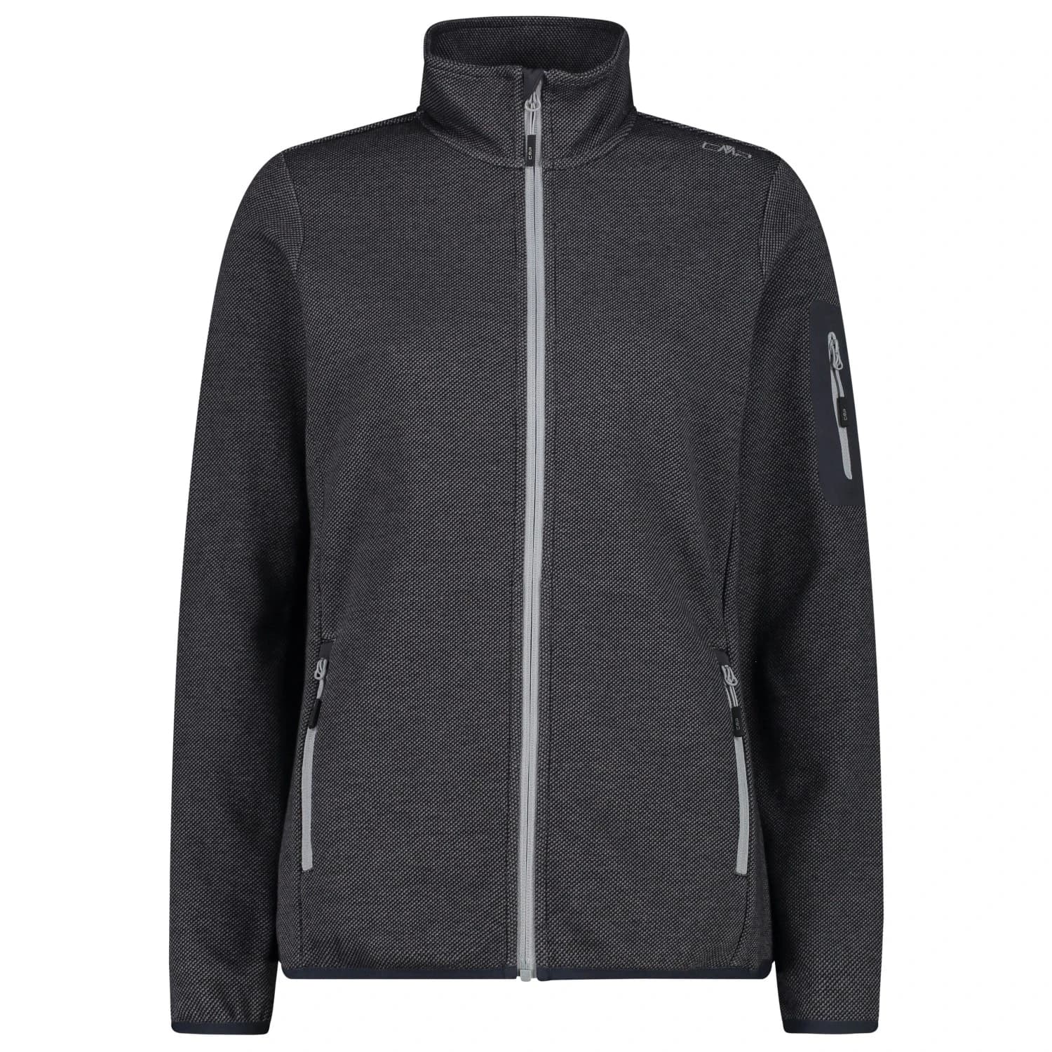 Дамско поларено яке CMP Women's Jacket Jacquard Knitted Fleece jacket - Nero / Cemento