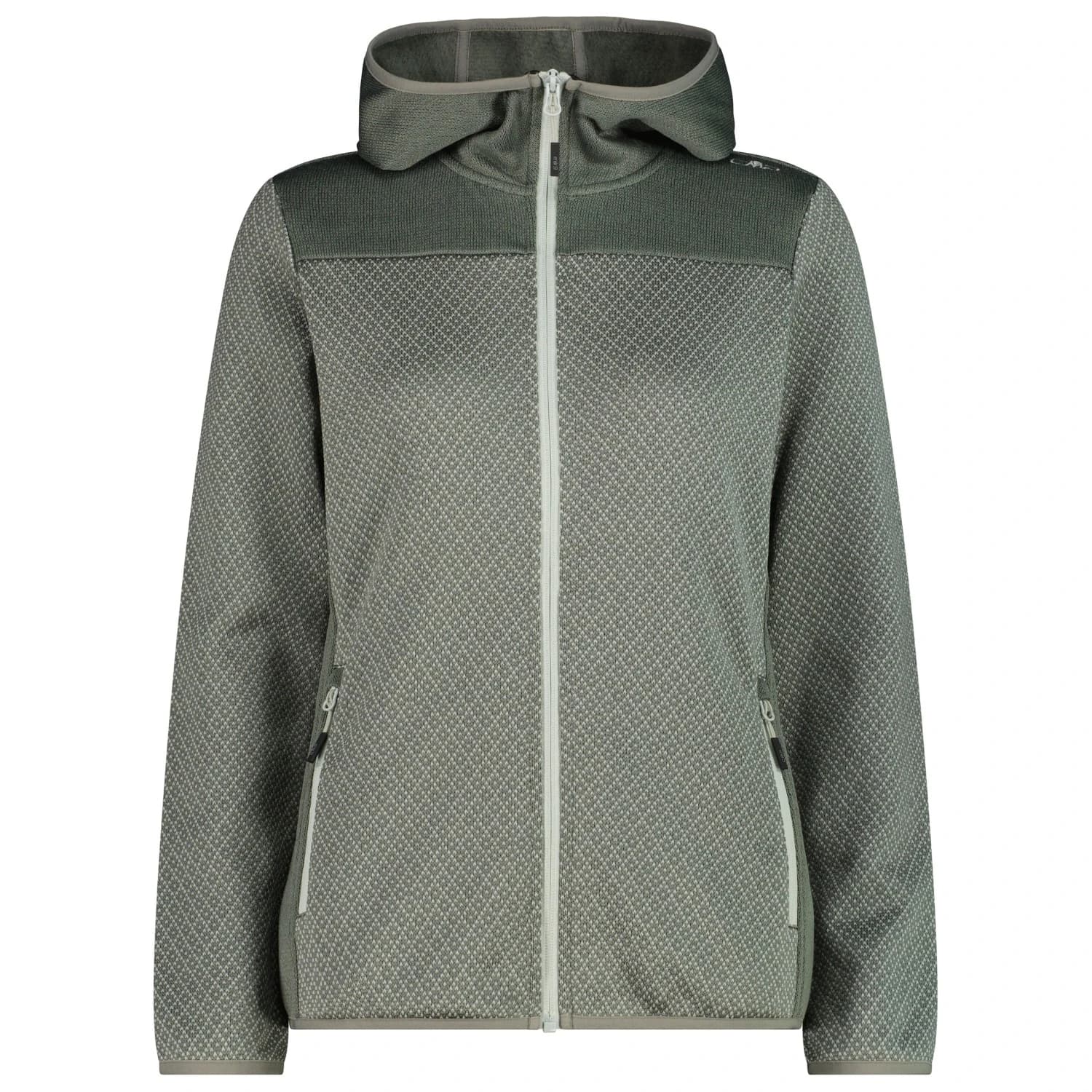 Дамско поларено яке CMP Women's Jacquard Knit Jacket Fix Hood Fleece jacket - Avocado / Pistacchio