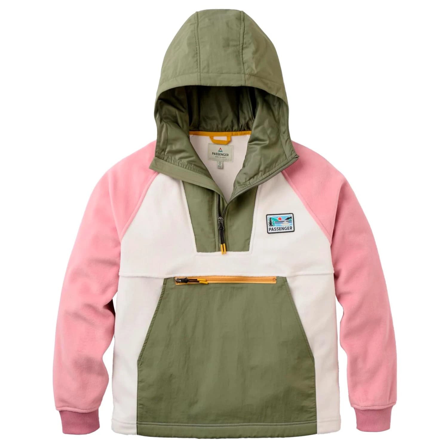 Поларен пуловер Passenger Women's Alexander 3.0 Recycled Hooded Polar Fleece Fleece jacket - Dusty Olive / White Sand