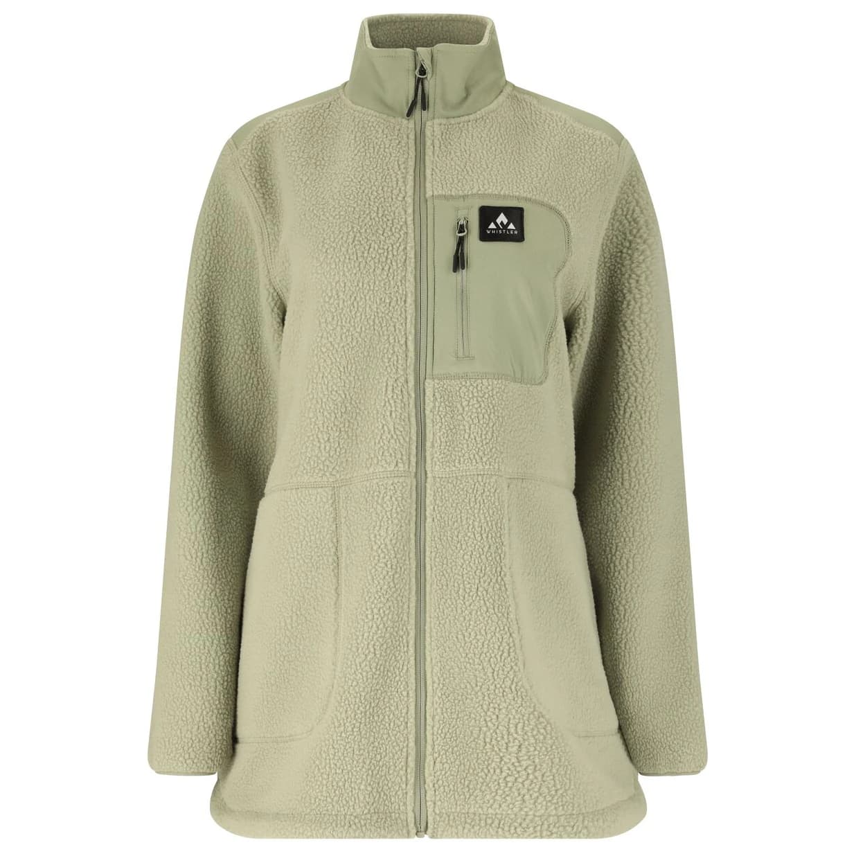 Дамско поларено яке Whistler Women's Felis Long Teddy Jacket Fleece jacket - Seagrass