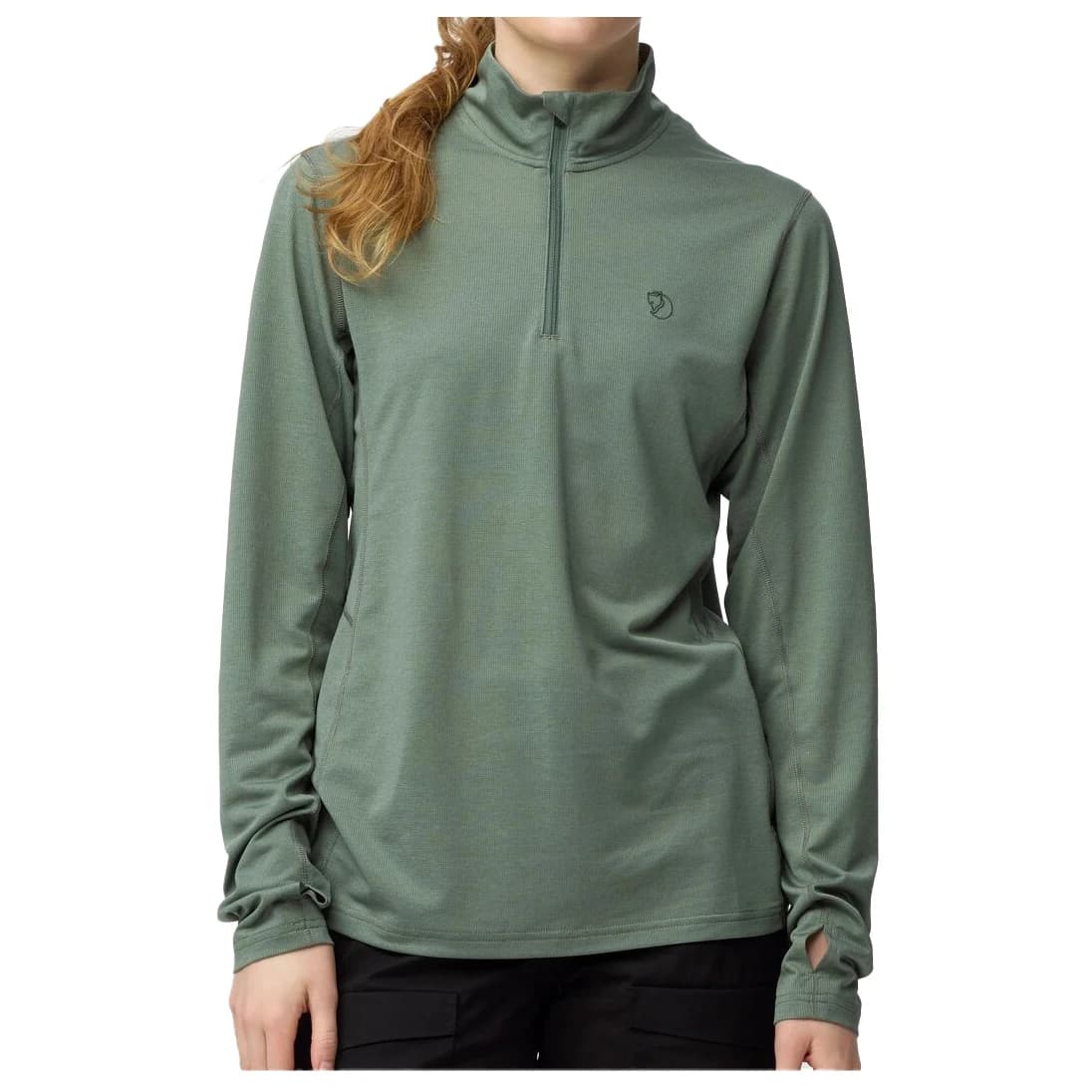 Дамски поларен пуловер Fjällräven Women's Abisko Day Hike Half Zip Fleece jumper - Patina Green