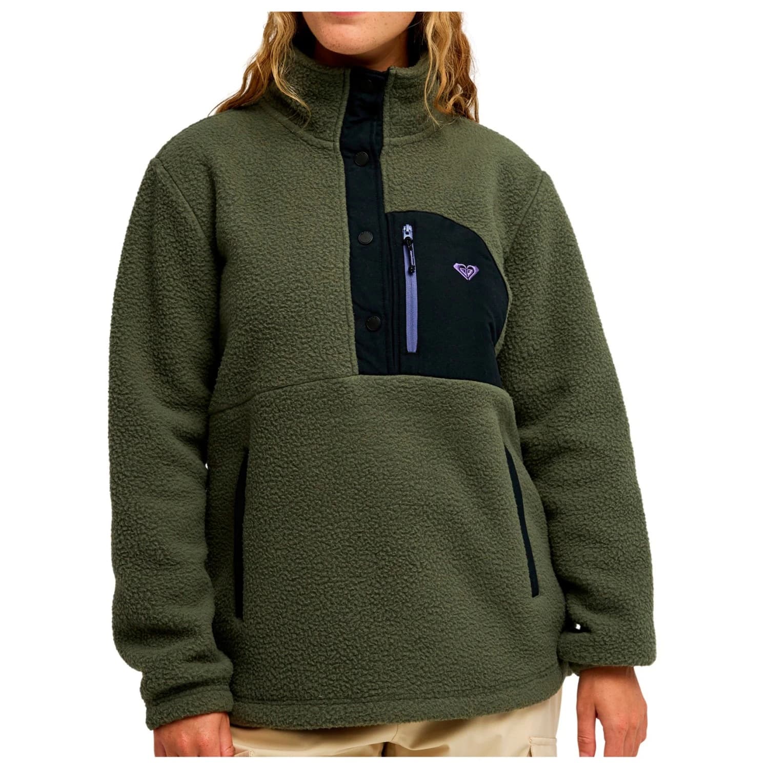 Дамски поларен пуловер Roxy Women's Alabama Fleece jumper - Beetle