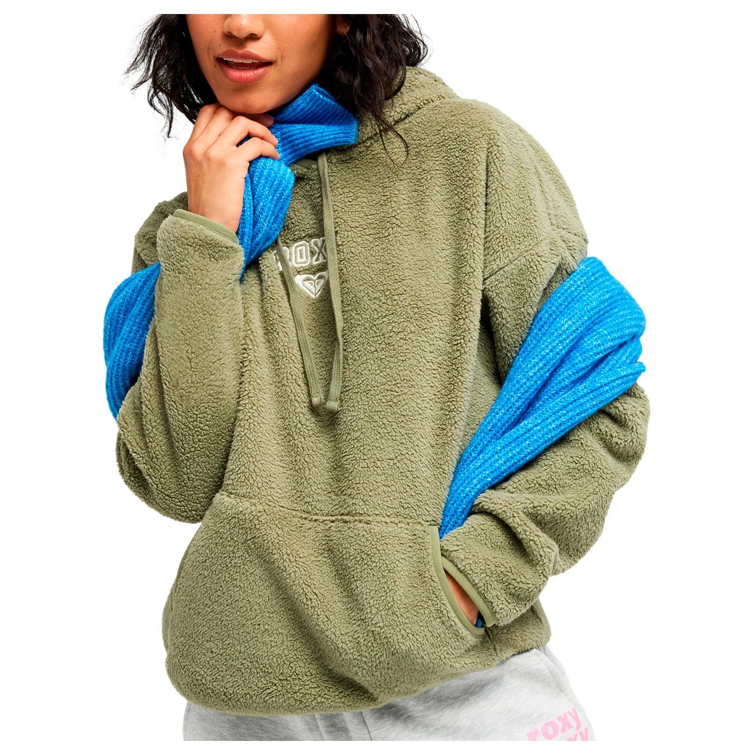 Дамски поларен пуловер Roxy Women's Cool Calling Fleece jumper - Oil Green