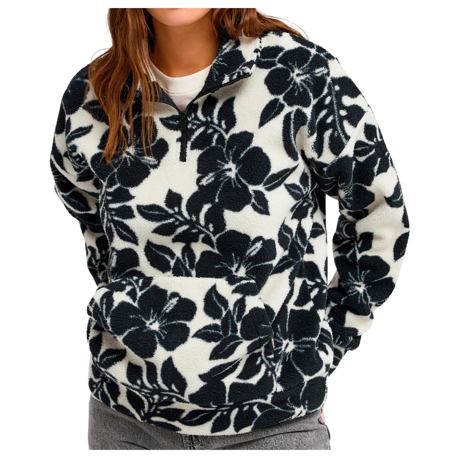 Дамски поларен пуловер Roxy Women's Live Out Loud Fleece jumper - Anthracite Polar Mo