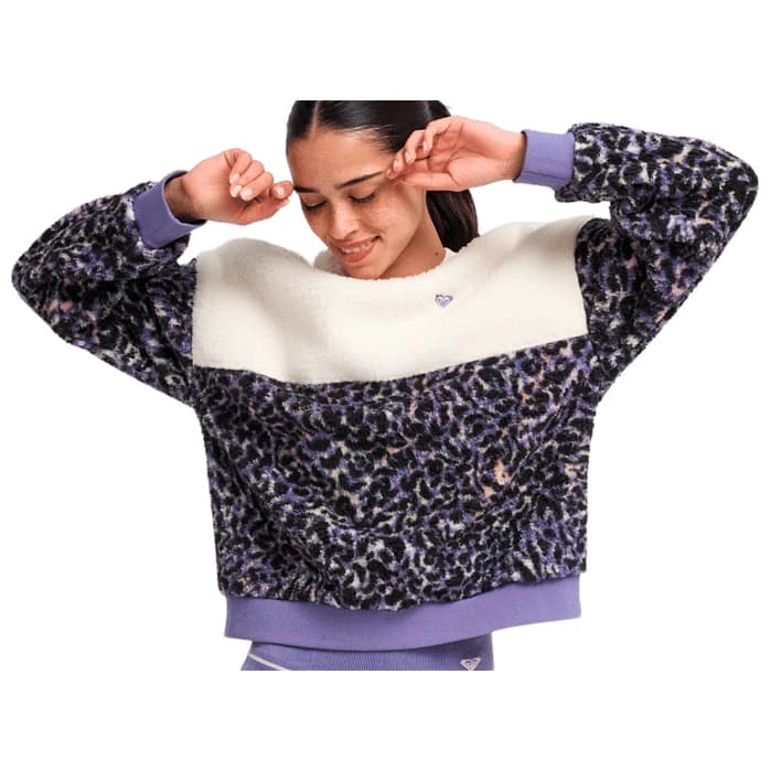 Поларен пуловер Roxy Women's Waves Of Warmth Crewneck Fleece jumper - Whisper White