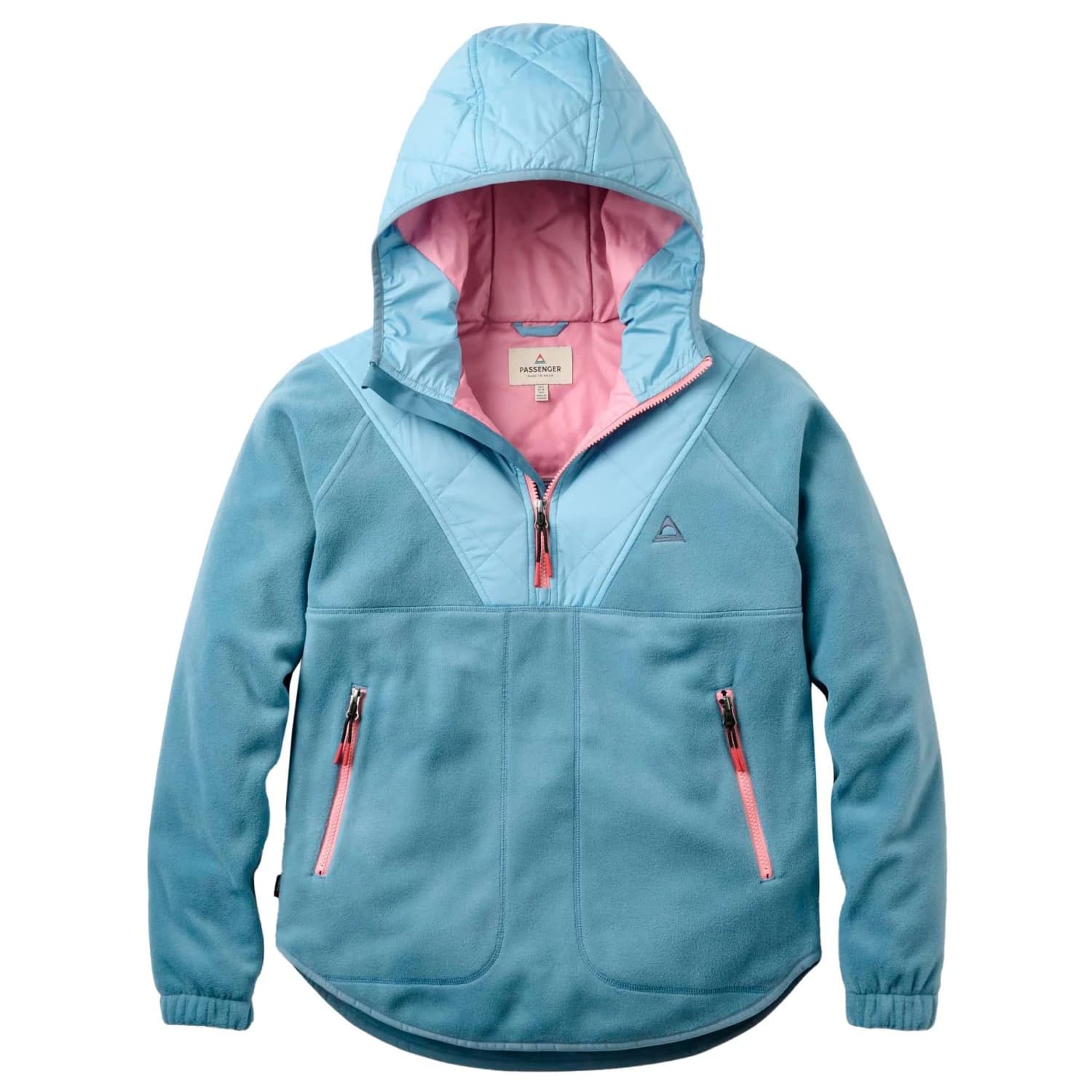 Поларен пуловер Passenger Women's Beaumont Recycled Polar Hooded Fleece Fleece jumper - Faded Denim