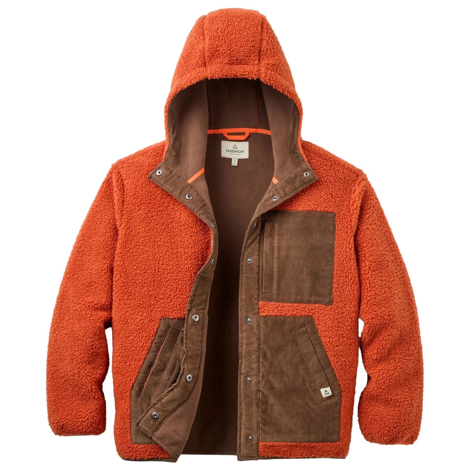 Поларено яке Passenger Women's Clover Recycld Sherpa Fleece Hooded Jacket Fleece jacket - Dark Rust