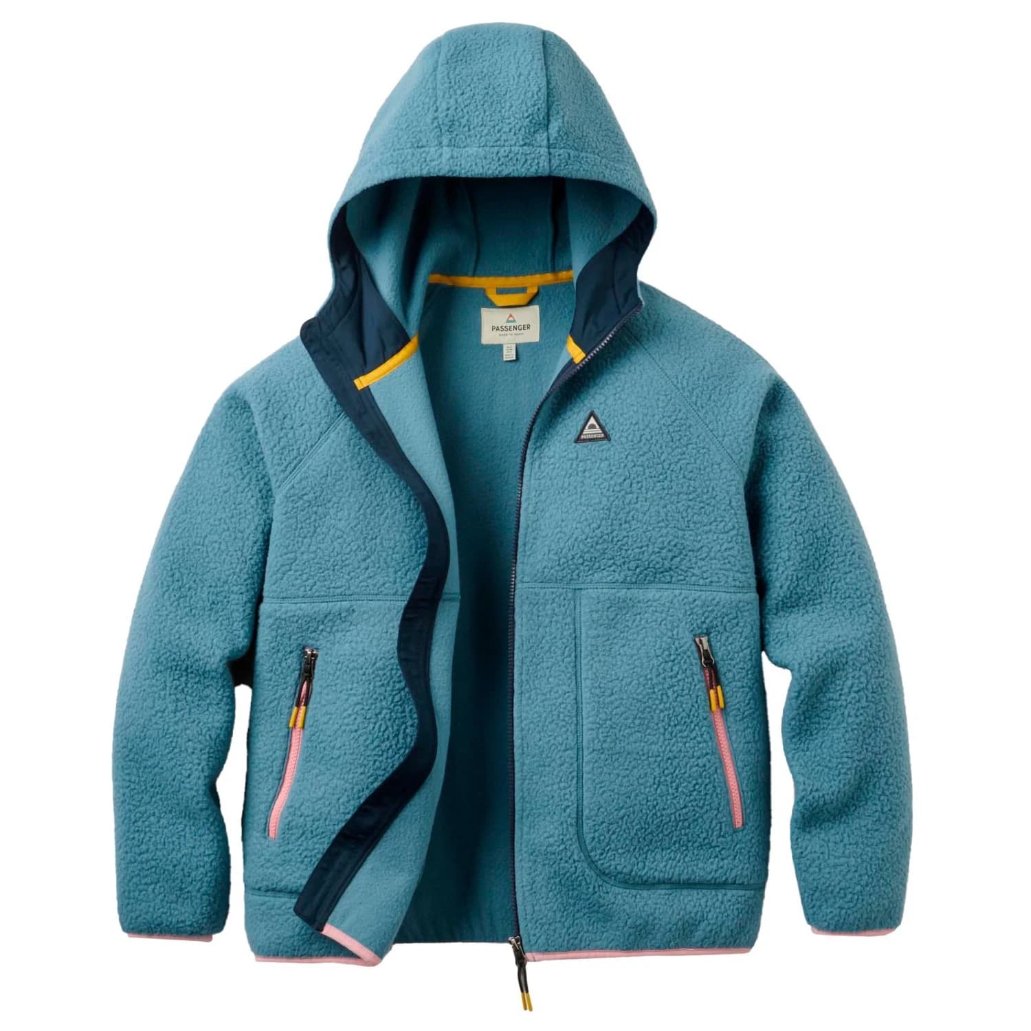 Поларено яке Passenger Women's Home Full Zip Recycled Hood Sherpa Fleece Fleece jacket - Stormy Blue