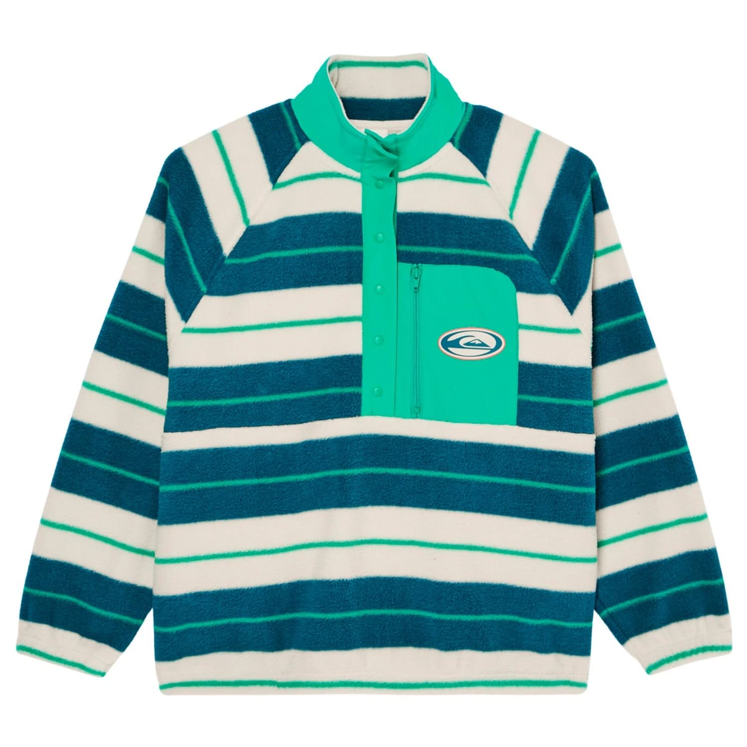 Поларен пуловер Quiksilver Women's Renek HZ Polar Fleece jumper - Blue Coral Stripes