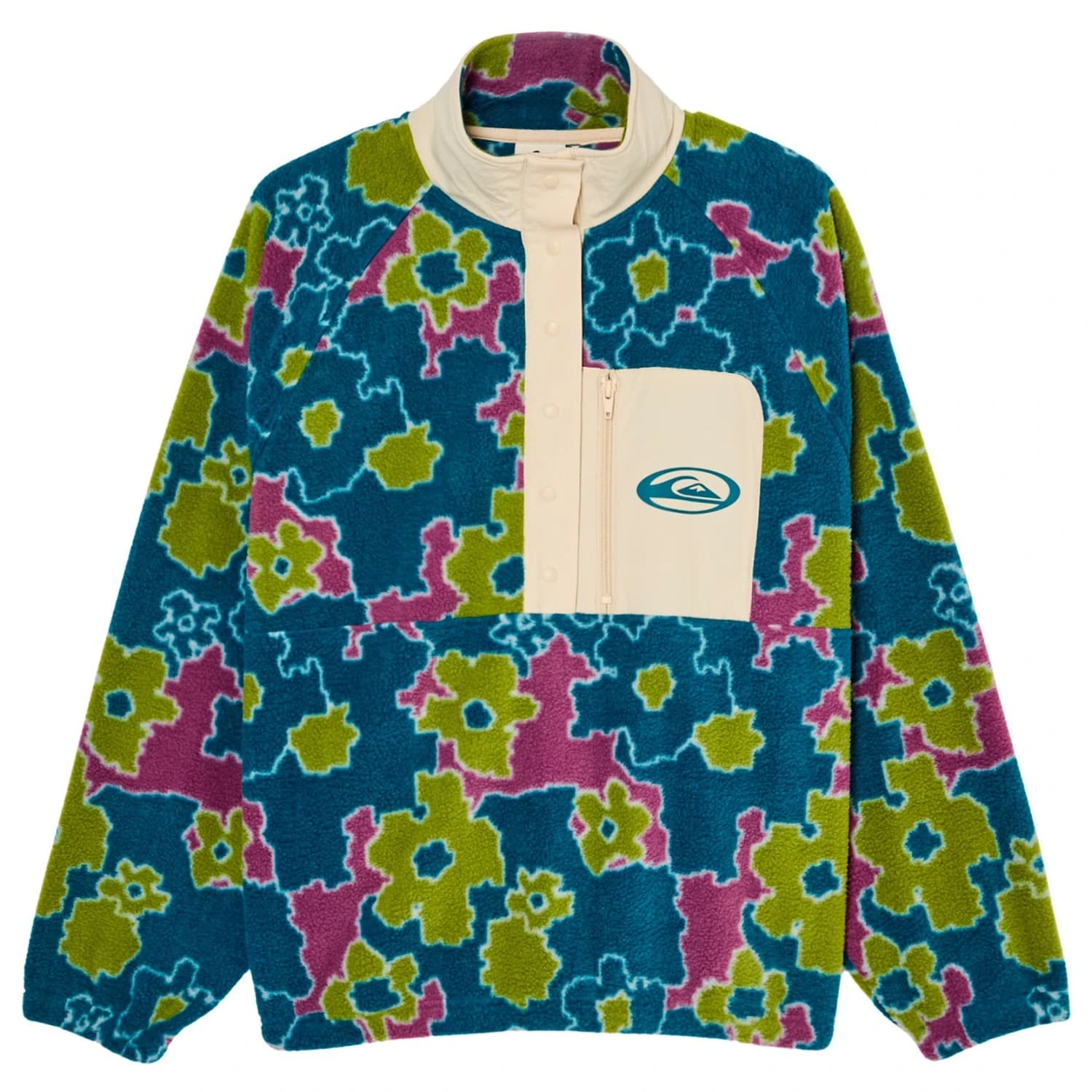 Поларен пуловер Quiksilver Women's Renek HZ Polar Fleece jumper - Calliste Green Pixelated Flowe