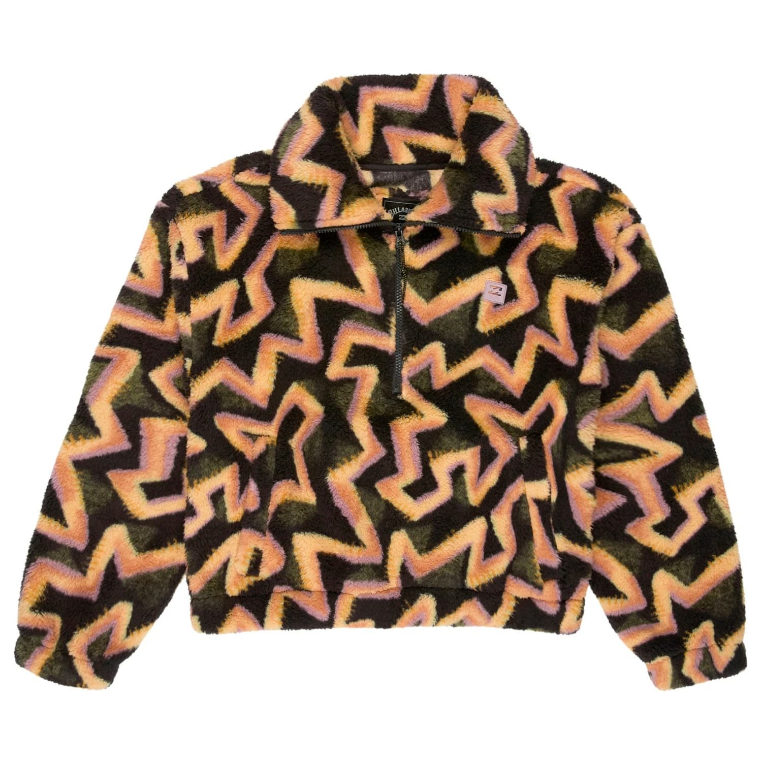Дамски поларен пуловер Billabong Women's Barra Half Zip Fleece jumper - Black Sands