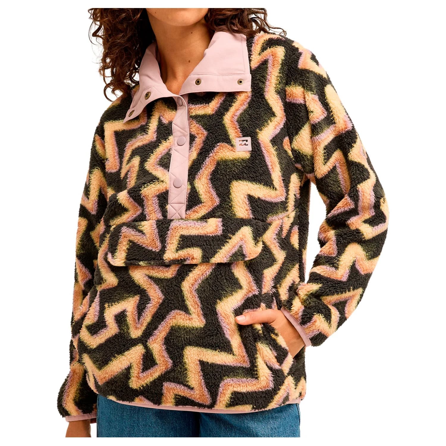 Дамски поларен пуловер Billabong Women's Switchback Pullover Fleece jumper - Black Sands