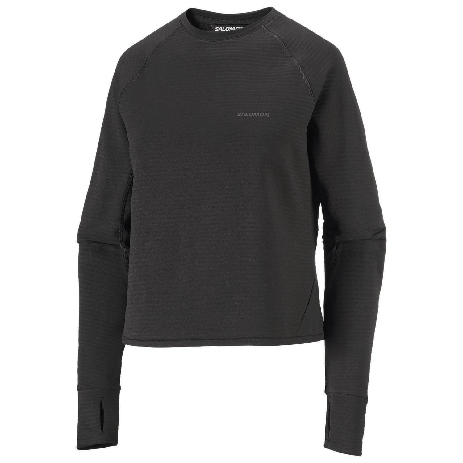 Дамски поларен пуловер Salomon Women's Sntial Lightwarm Crew Neck Fleece jumper - Deep Black