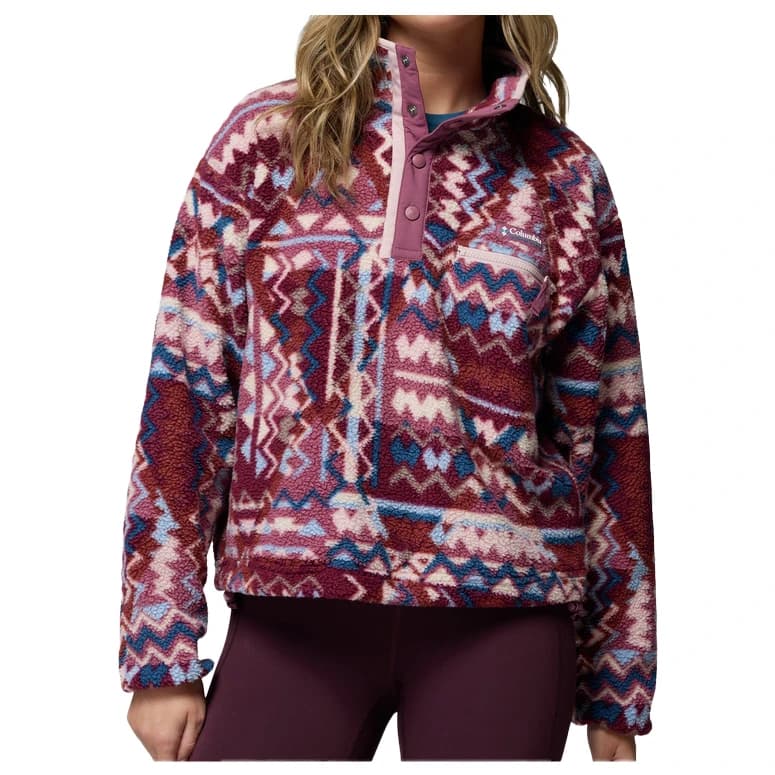 Дамски поларен пуловер Columbia Women's Helvetia II Printed Cropped Half Snap Fleece jumper - Antique Mauve / Geomix