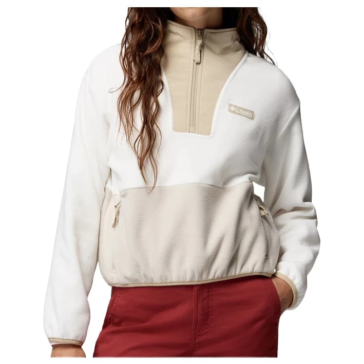 Дамски поларен пуловер Columbia Women's Sequoia Grove II Half Zip Fleece Fleece jumper - Sea Salt / Ancient Fossil / Dark Stone