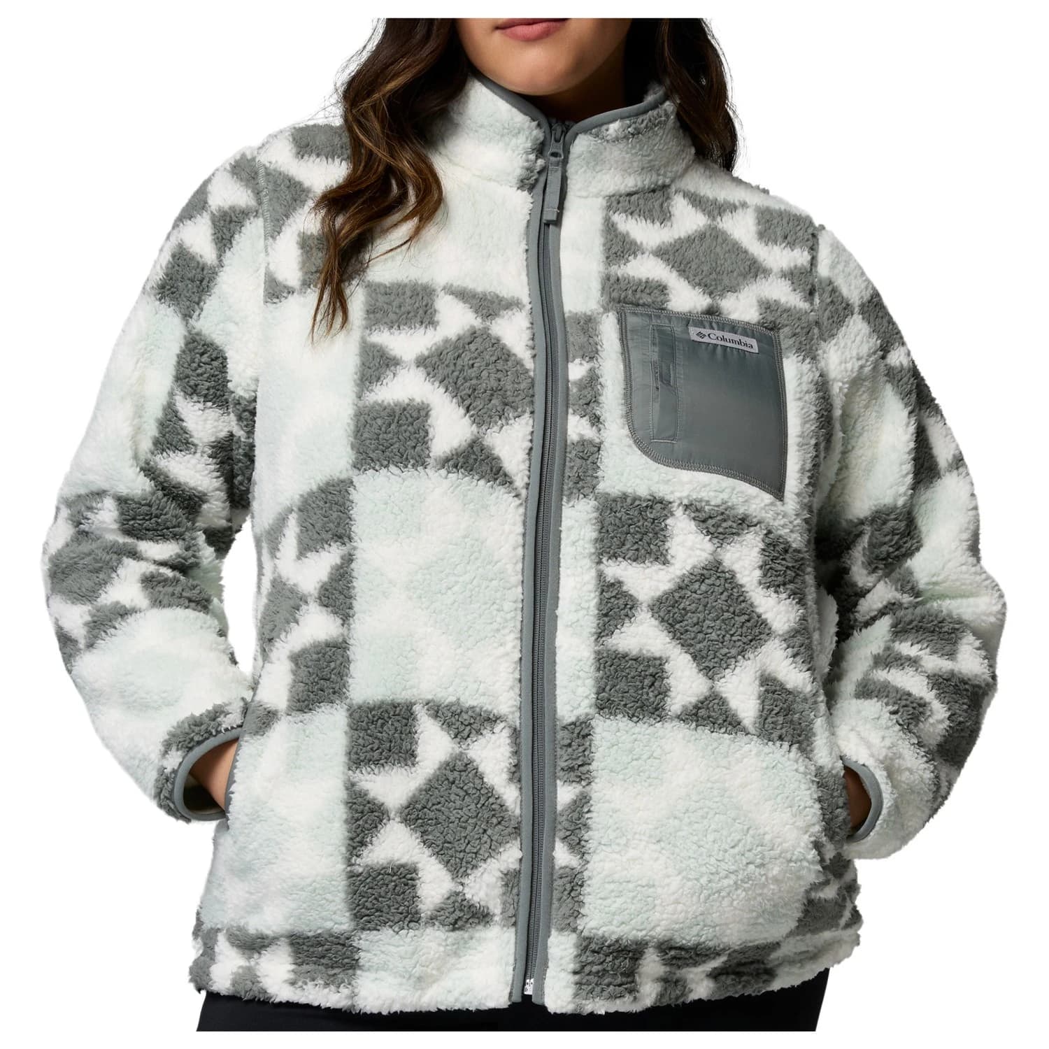 Дамско поларено яке Columbia Women's West Bend Print Full Zip II Fleece jacket - Tea Light / Cozy Quilt