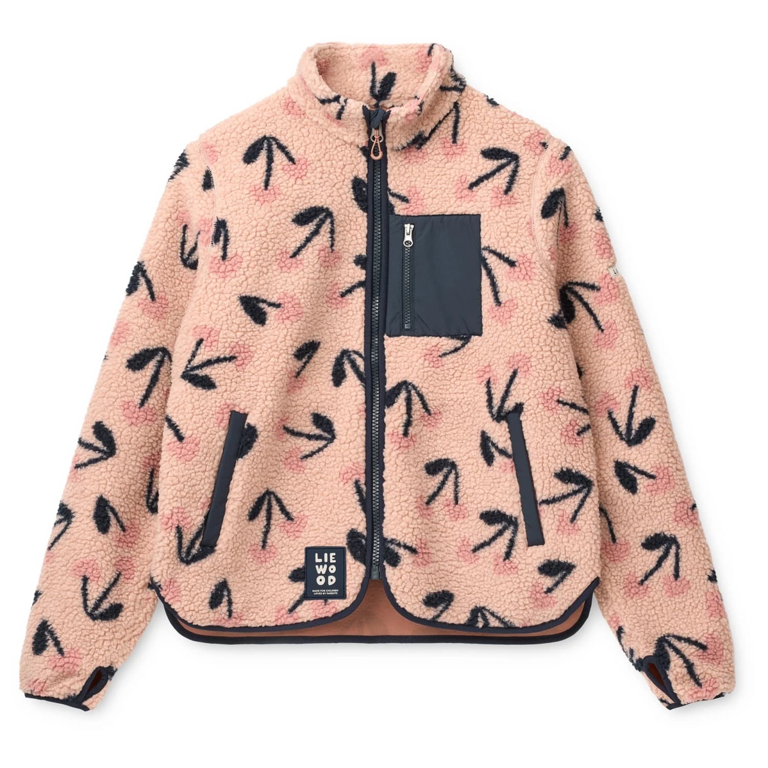 Дамско поларено яке LIEWOOD Women's Nelson Adult Pile Fleece jacket - Mega Cherry Heart / Rosey
