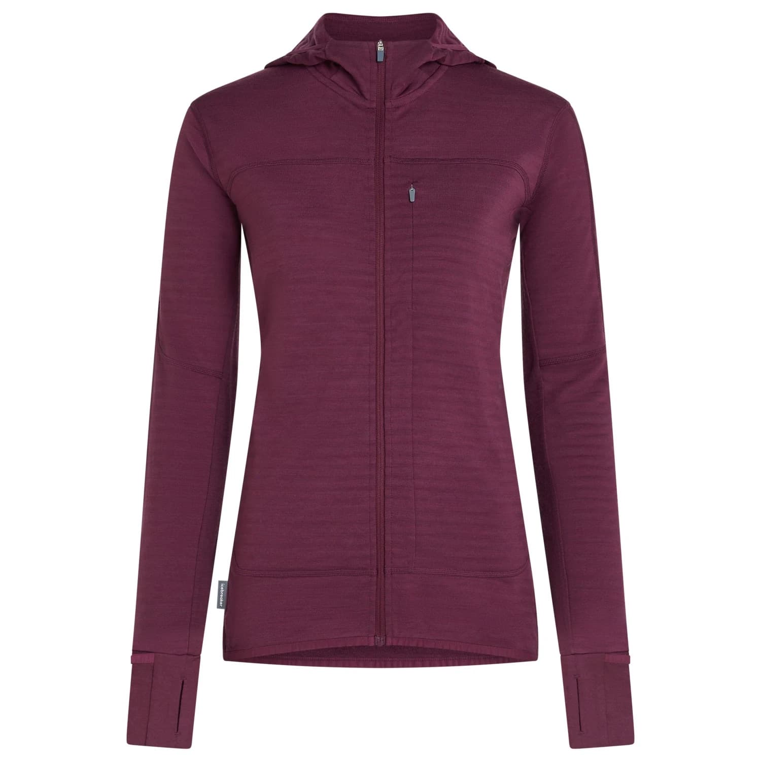 Вълнен пуловер Icebreaker Women's Merino 300 Realfleece Descender L/S Zip Merino jacket - Dark Berry