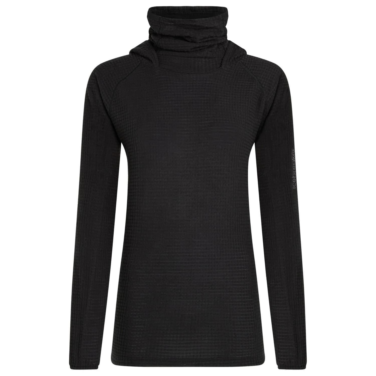 Вълнен пуловер Icebreaker Women's Merino 400 Realfleece Grid Blackridge Merino hoodie - Black