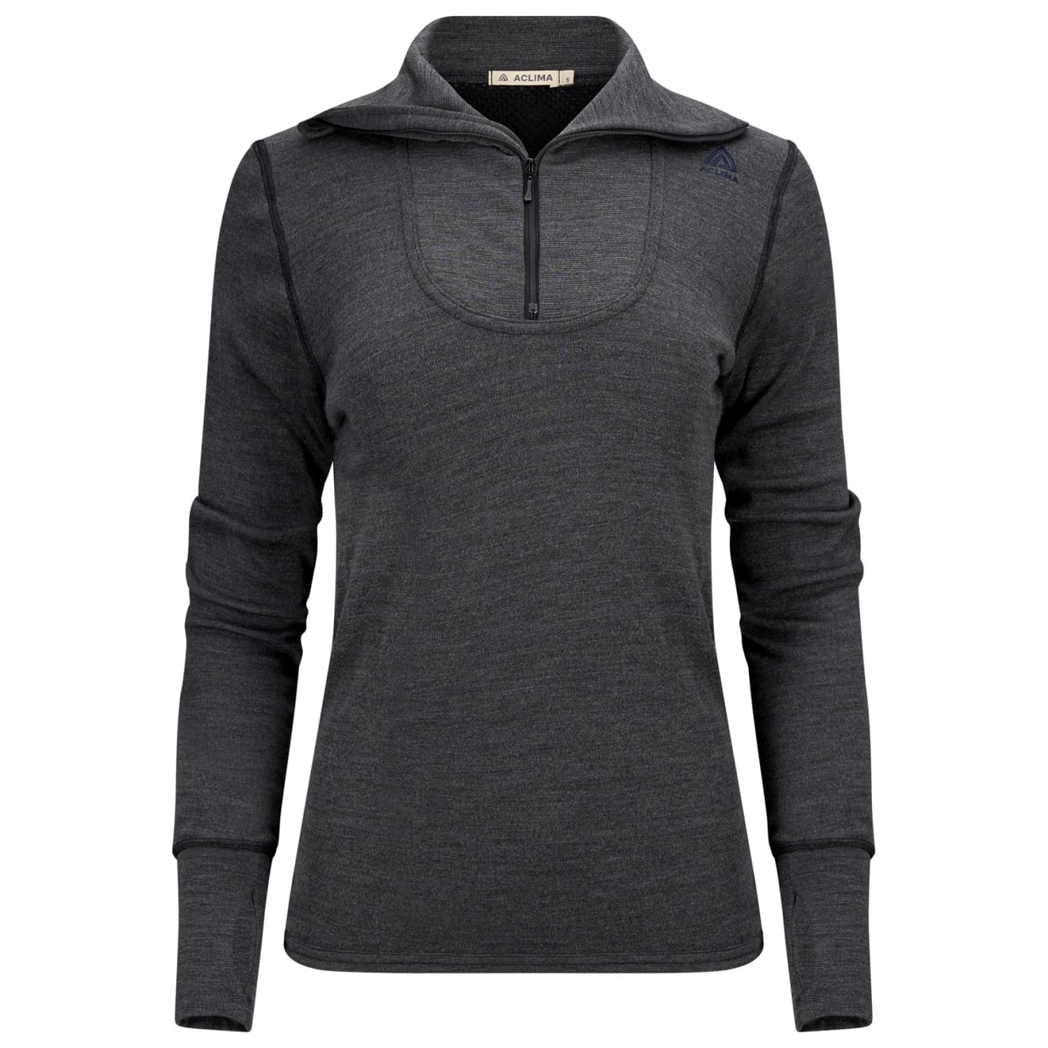 Дамски вълнен пуловер Aclima Women's Doublewool Polo Merino longsleeve - Marengo / Jet Black
