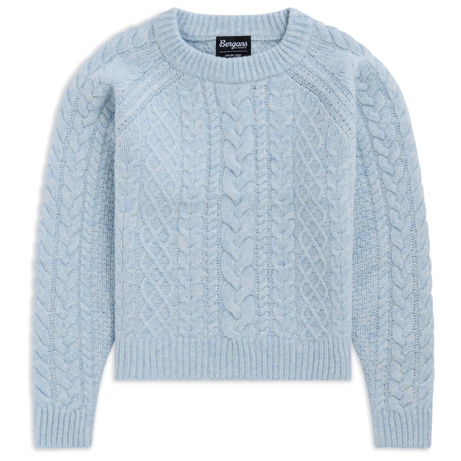Дамски вълнен пуловер Bergans Women's Lofoten Knitted Wool Jumper Wool jumper - Light Dusty Blue
