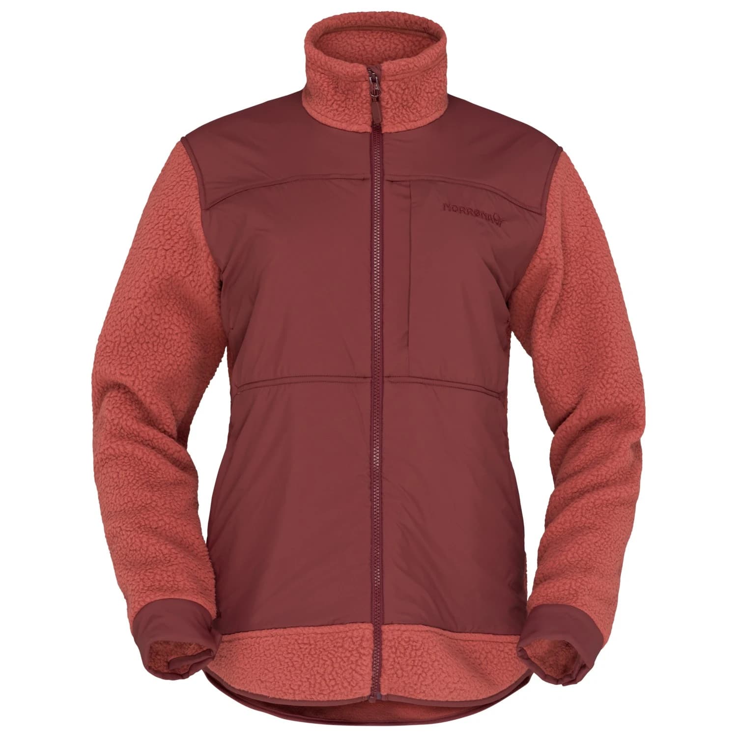 Поларен пуловер Norrøna Women's Tamok Warm3 Jacket Fleece jacket - Cowhide / Port