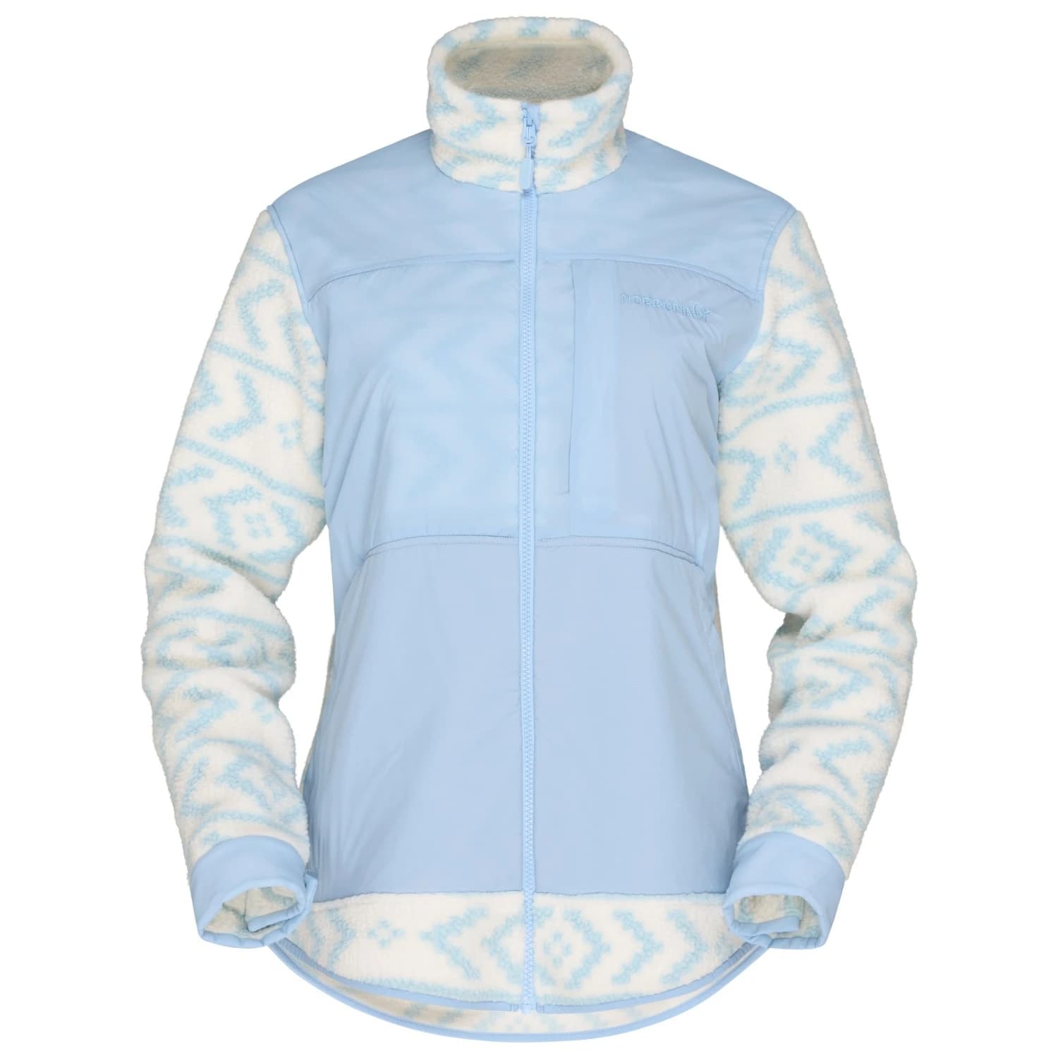 Поларен пуловер Norrøna Women's Tamok Warm3 Jacket Fleece jacket - Whisper White / Cashmere Blue
