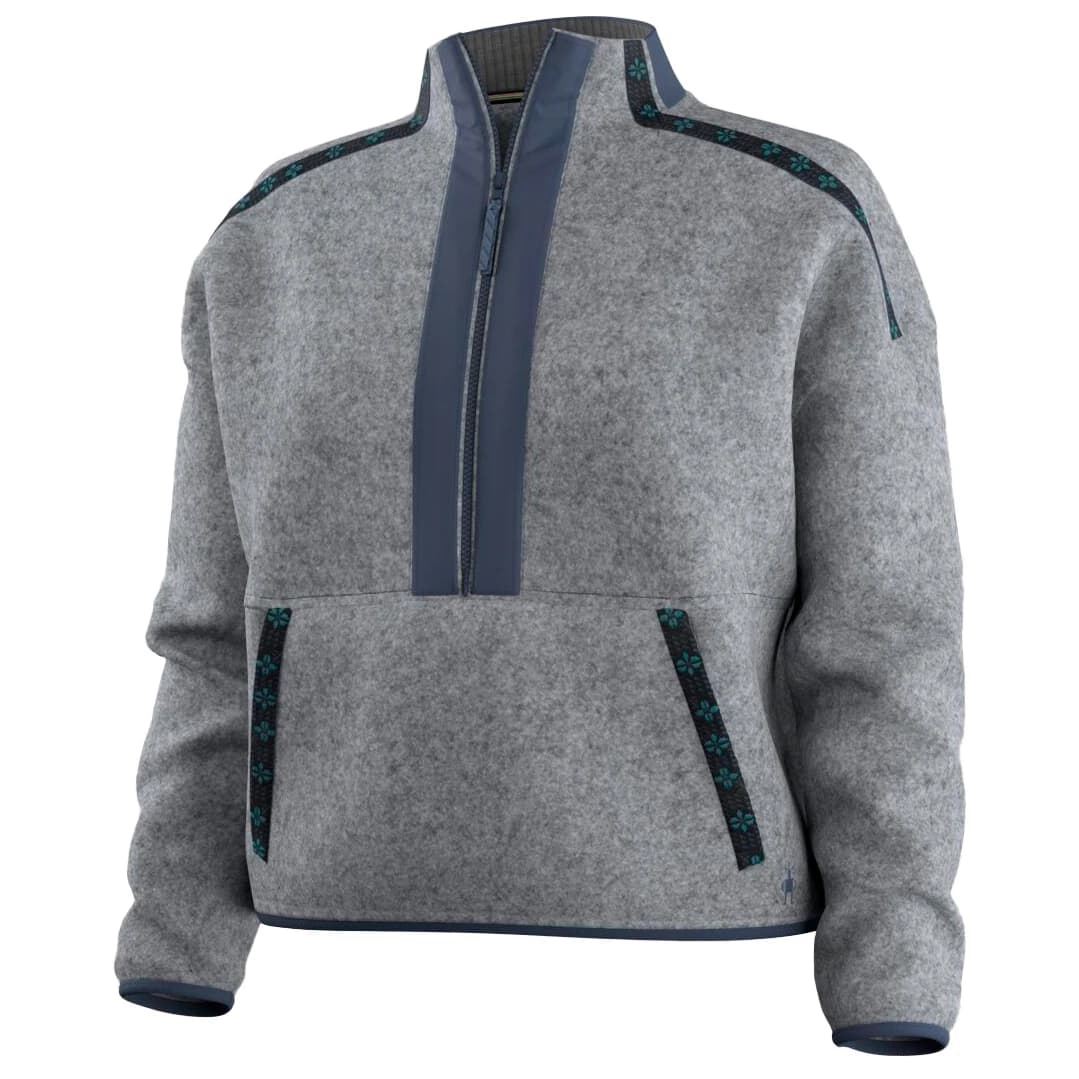 Дамски вълнен пуловер Smartwool Women's Second Cut Fleece 1/2 Zip Fleece jumper - Light Navy
