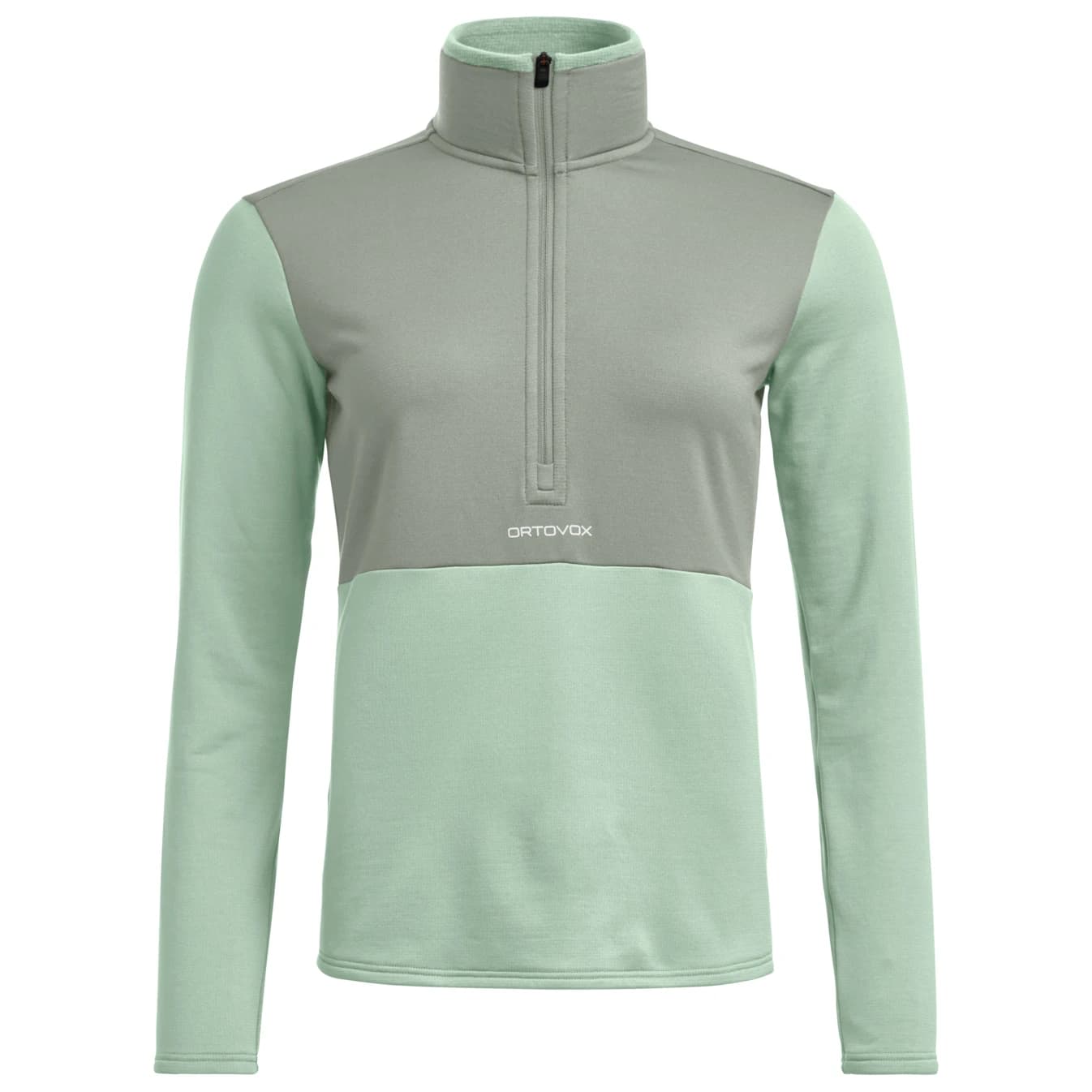 Дамски поларен пуловер Ortovox Women's Fleece Light Zip Neck Fleece jumper - Green Acid