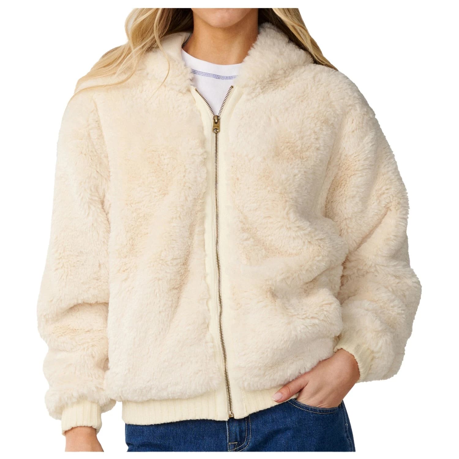 Дамско поларено яке Rip Curl Women's Bossa Nova Fluffy Polar Fleece Fleece jacket - Bone
