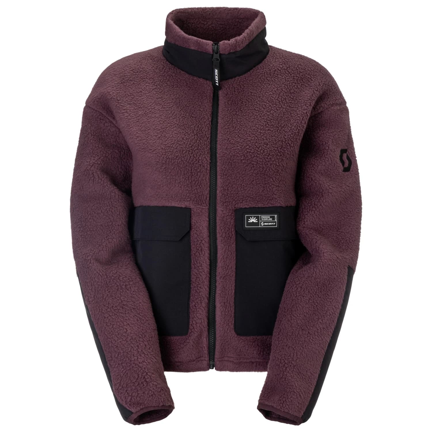 Дамско поларено яке Scott Women's Jacket Escape Heritage Pile Fleece jacket - Cocoa Red / Black