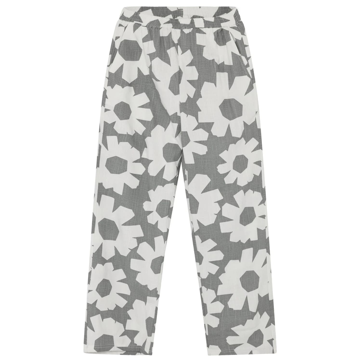 Дамски ежедневен панталон Knowledgecotton apparel Women's Posey Linen-Mix Printed Pants Casual trousers - Grey