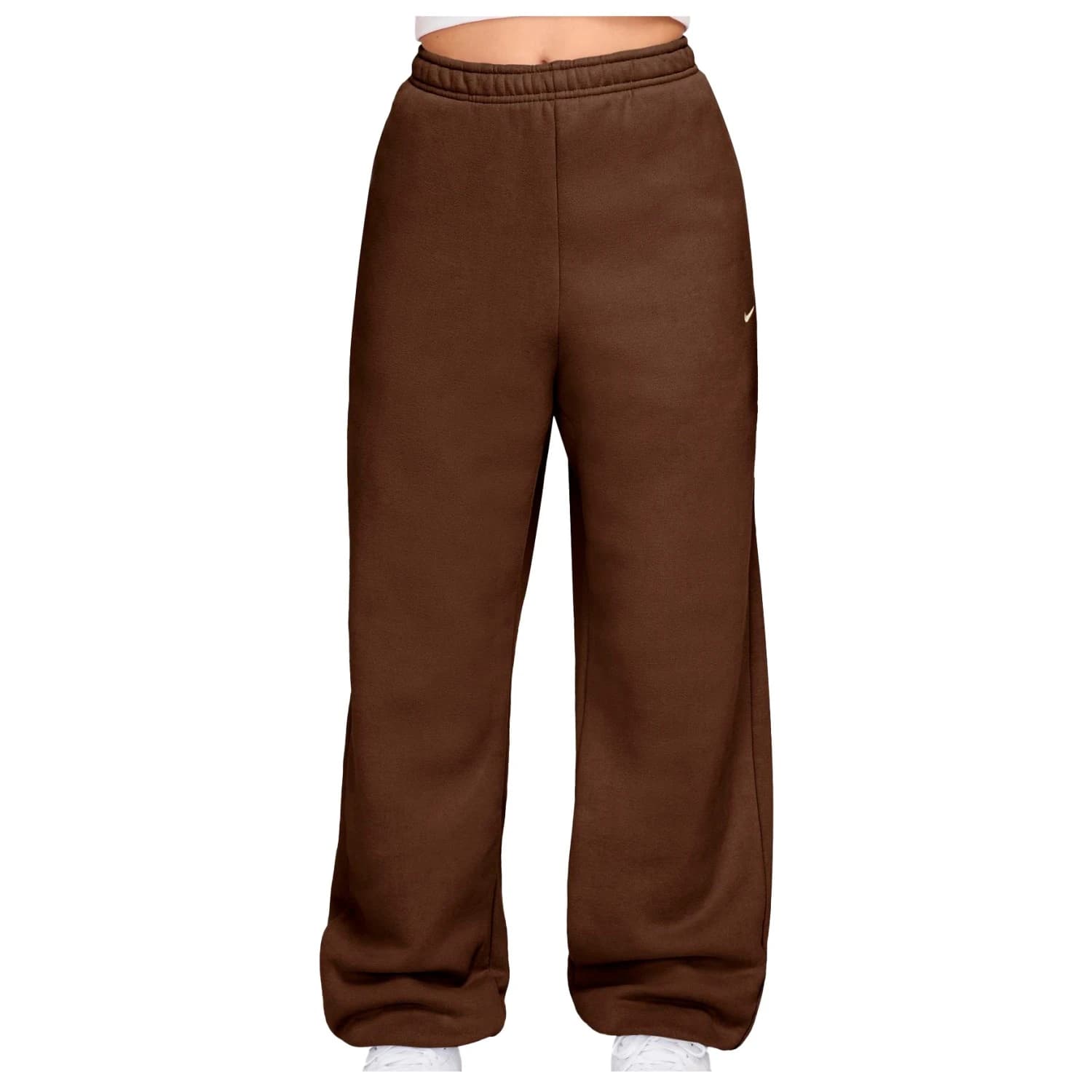 Дамски анцунг долнище Nike Women's Studio Fleece MW HR Oversize Cuffed Pant Tracksuit trousers - Cacao Wow / Sail