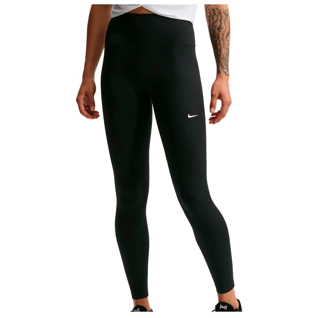 Дамски клин Nike Women's One Seamless Front High-Waisted FL Leggings - Black / White