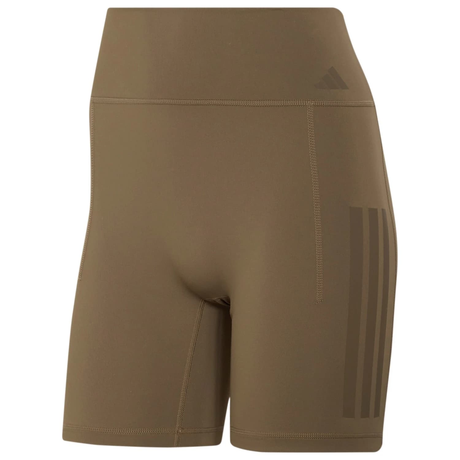 Дамски клин adidas Women's Optimé Workout 3-Stripes Short Leggings - Khaki Six