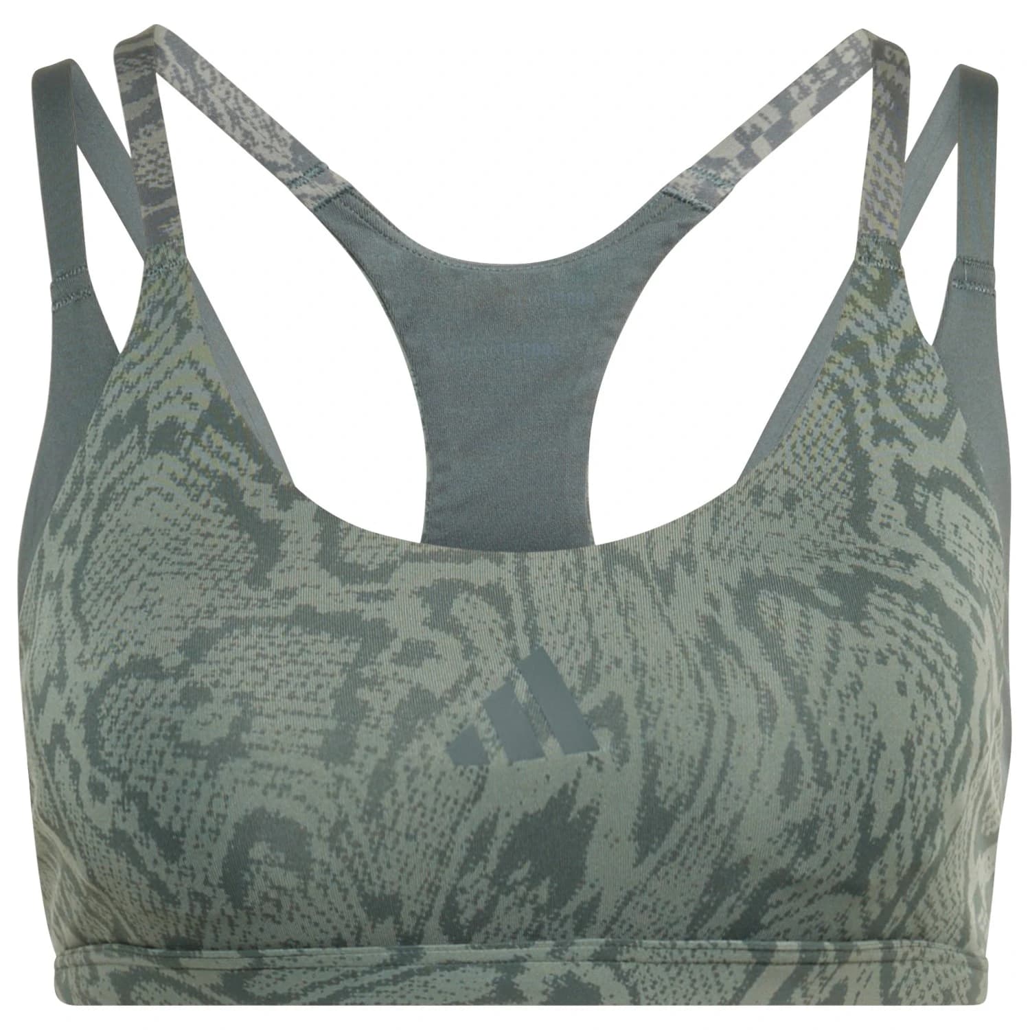 Клин adidas Women's Optime Workout Snake Strappy Light Support Sports bra - Stone Green / Legend Ivy