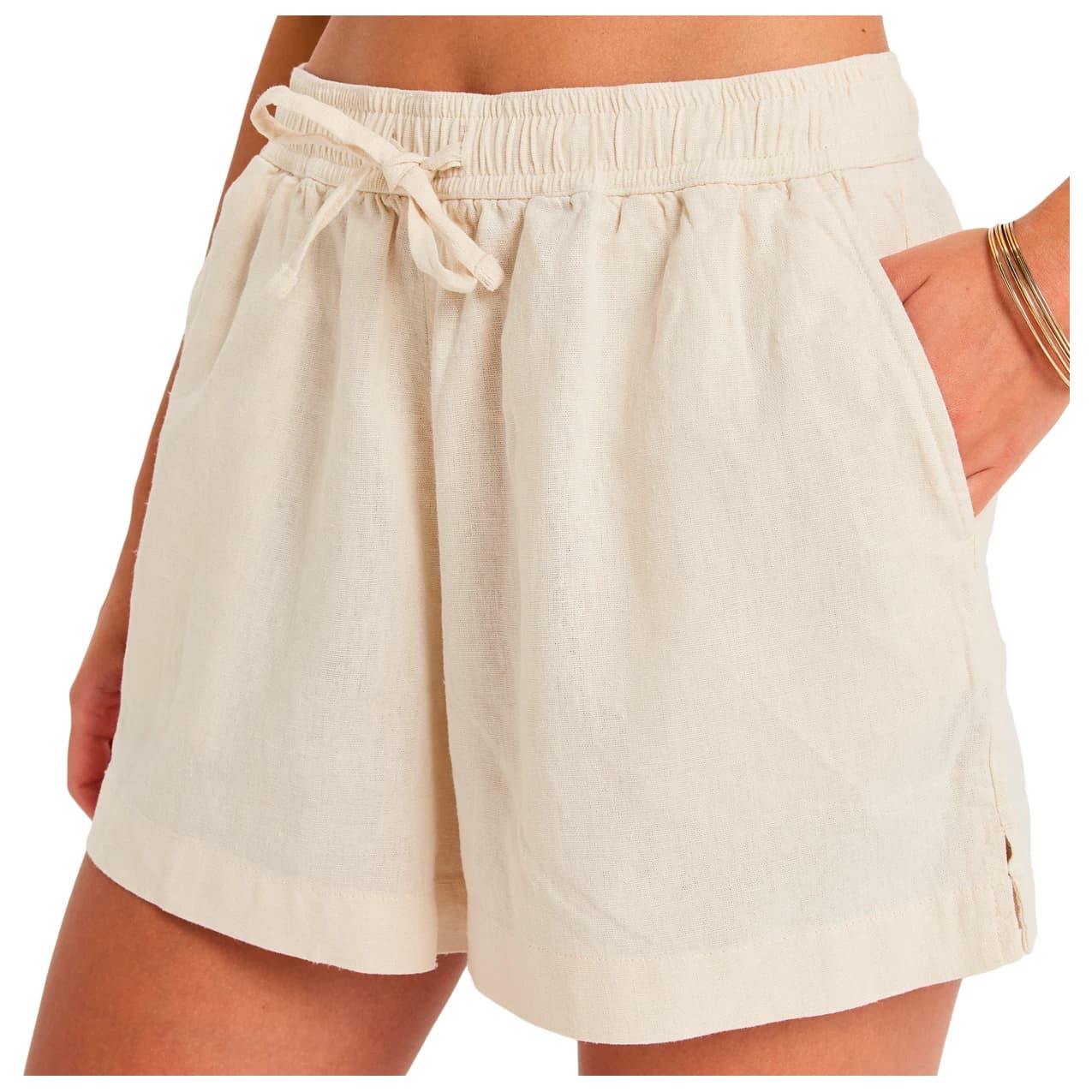 Дамски къси панталони Roxy Women's Lekeitio Break Mid Beach Short Shorts - Parchment