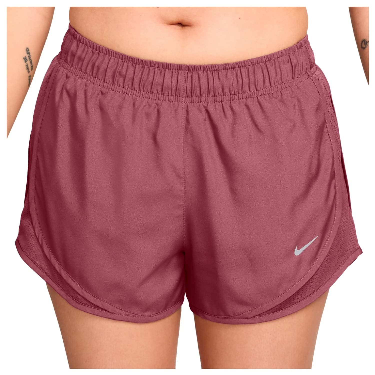 Дамски шорти за бягане Nike Women's Tempo Dri-Fit Mid-Rise 3 Running Shorts - Pink Smoke / Pink Smoke / Reflective Silver
