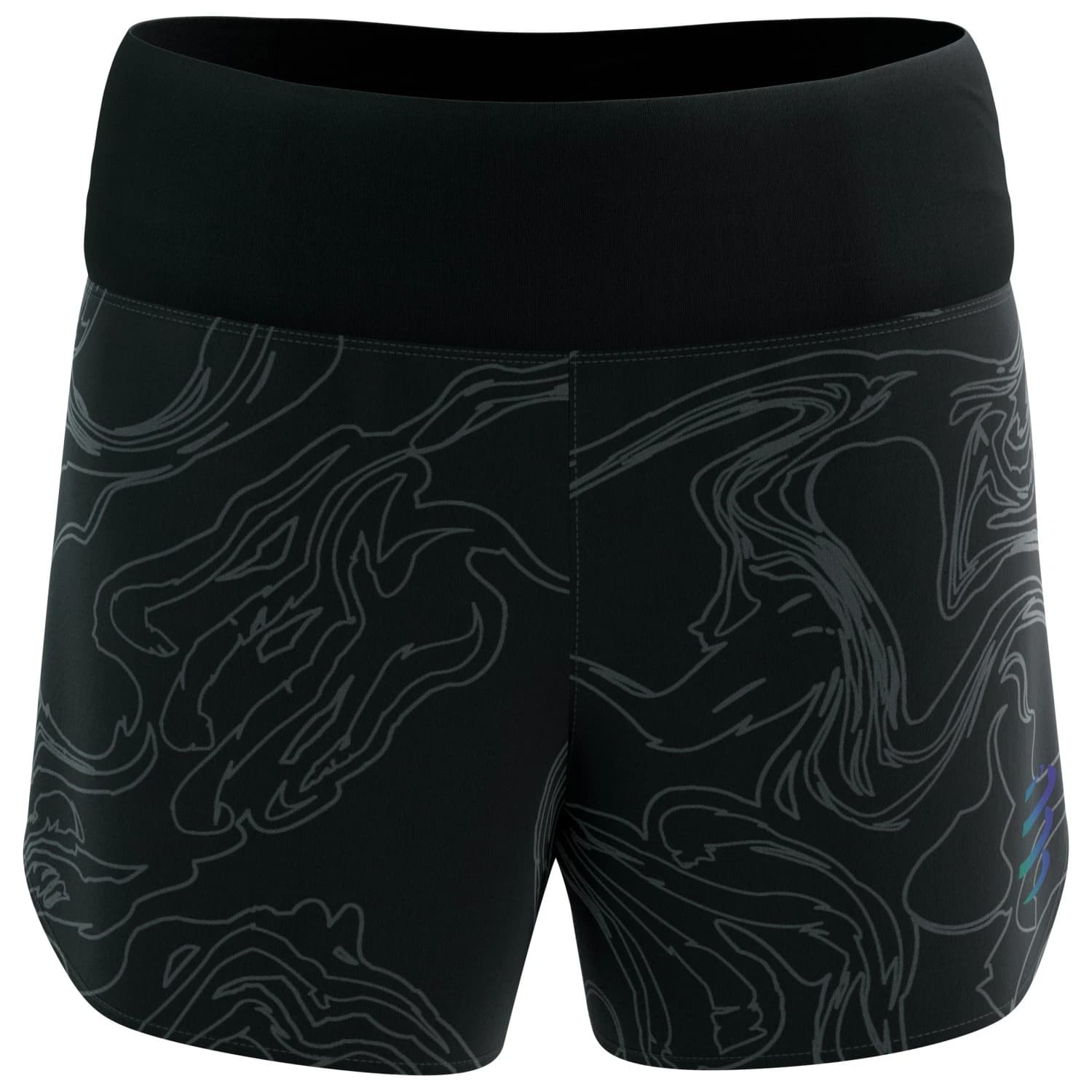 Дамски шорти за бягане Compressport Women's Performance Short Aurora Running shorts - Black / Aurora Camo Print