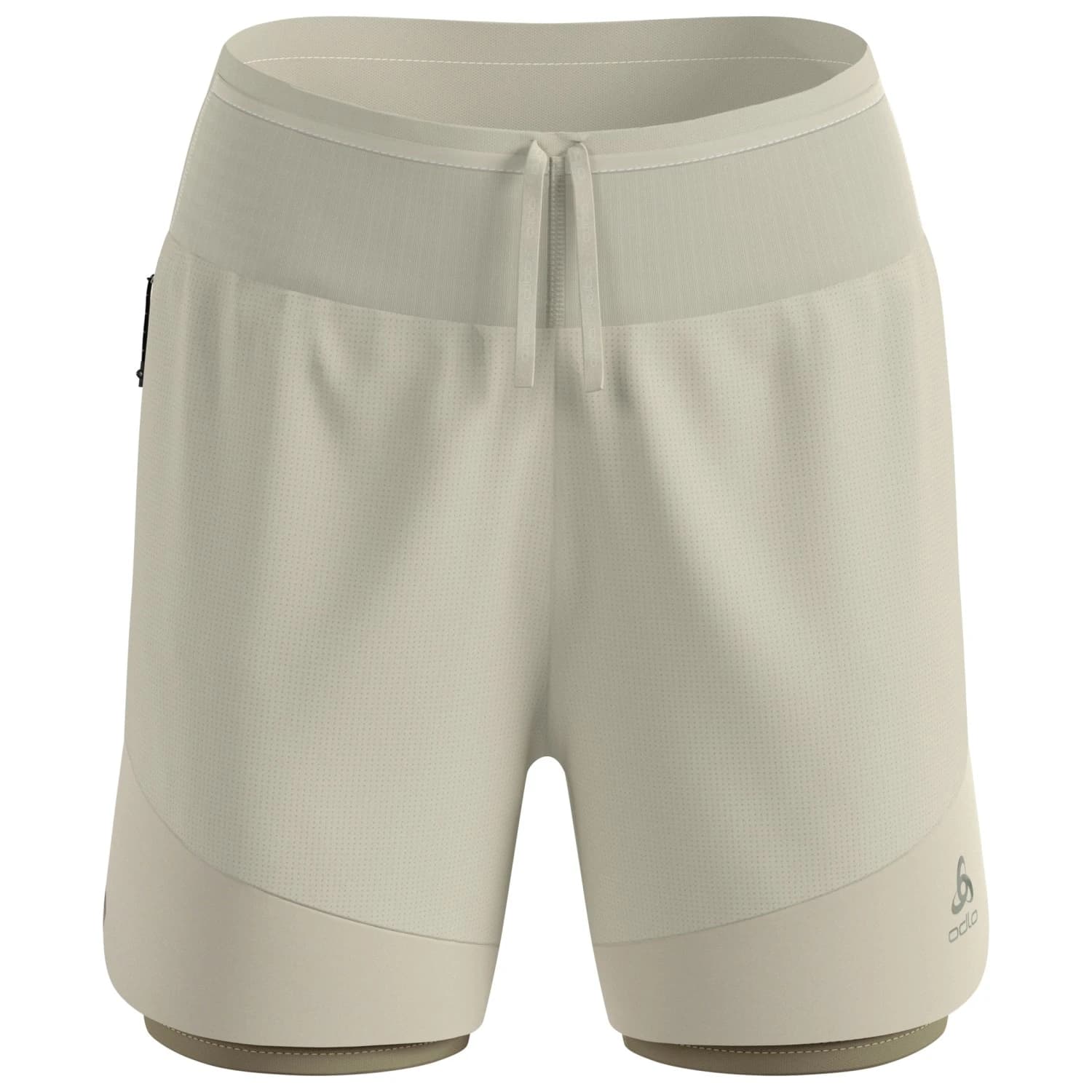Дамски шорти за бягане Odlo Women's X-Alp Trail 5 Inch 2-in-1 Short Running shorts - Agate Gray / Vetiver
