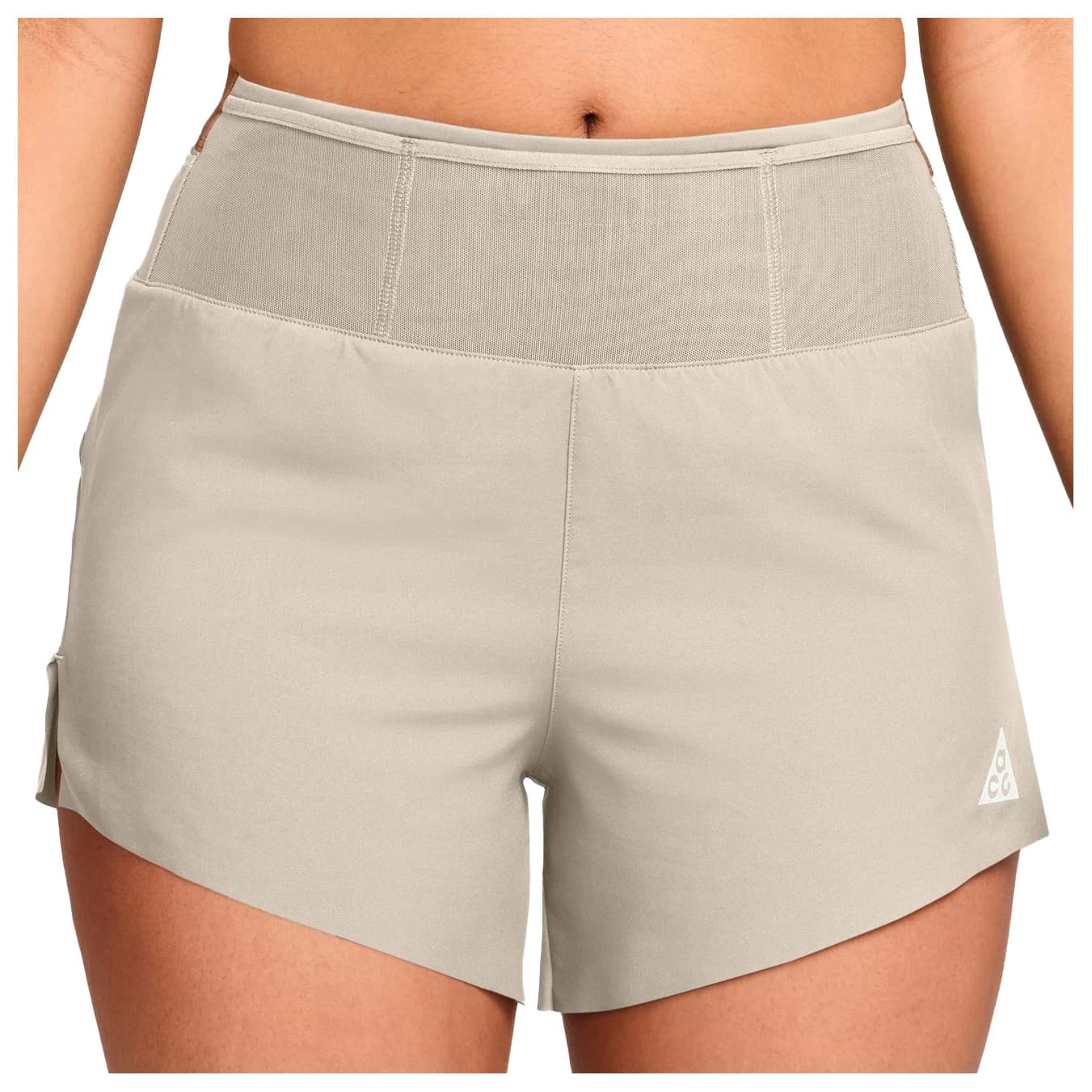 Дамски шорти за бягане Nike Women's ACG Trail Dri-Fit MRBF 4'' Shorts AOP Running shorts - Light Orewood Brown / Summit White
