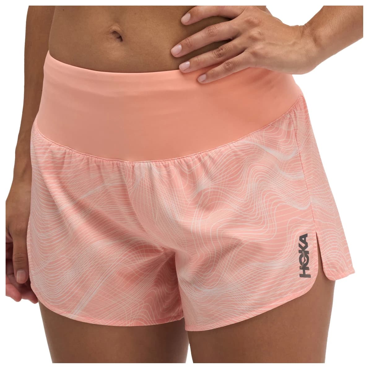 Дамски шорти за бягане HOKA Women's Glide Short Mr 3.5'' Clf Prt Running shorts - Sunstone PRT