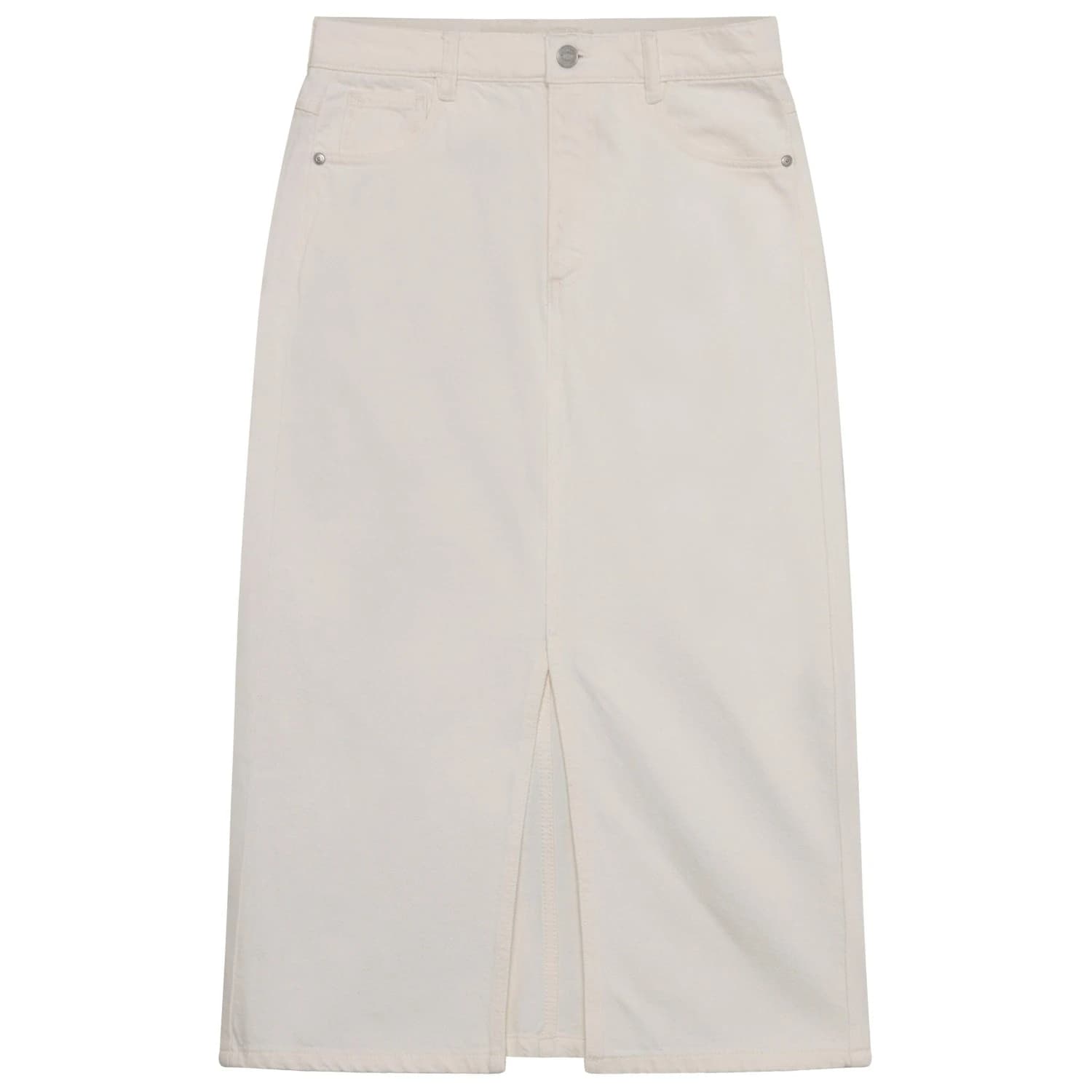 Дамска пола KnowledgeCotton Apparel Women's Mid Length H. Twill Skirt - Egret