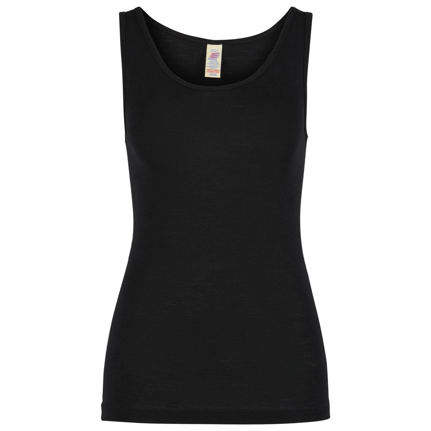 Дамско копринено термобельо Engel Women's Trägerhemd Merino base layer - Black