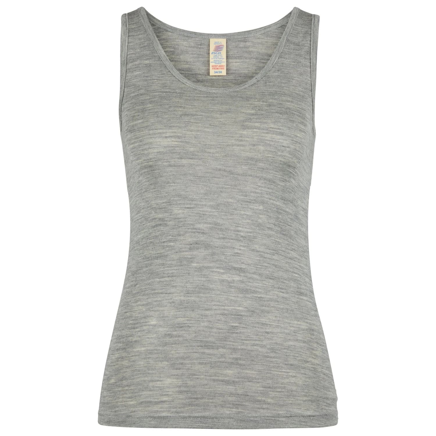 Дамско копринено термобельо Engel Women's Trägerhemd Merino base layer - Light Grey Melange
